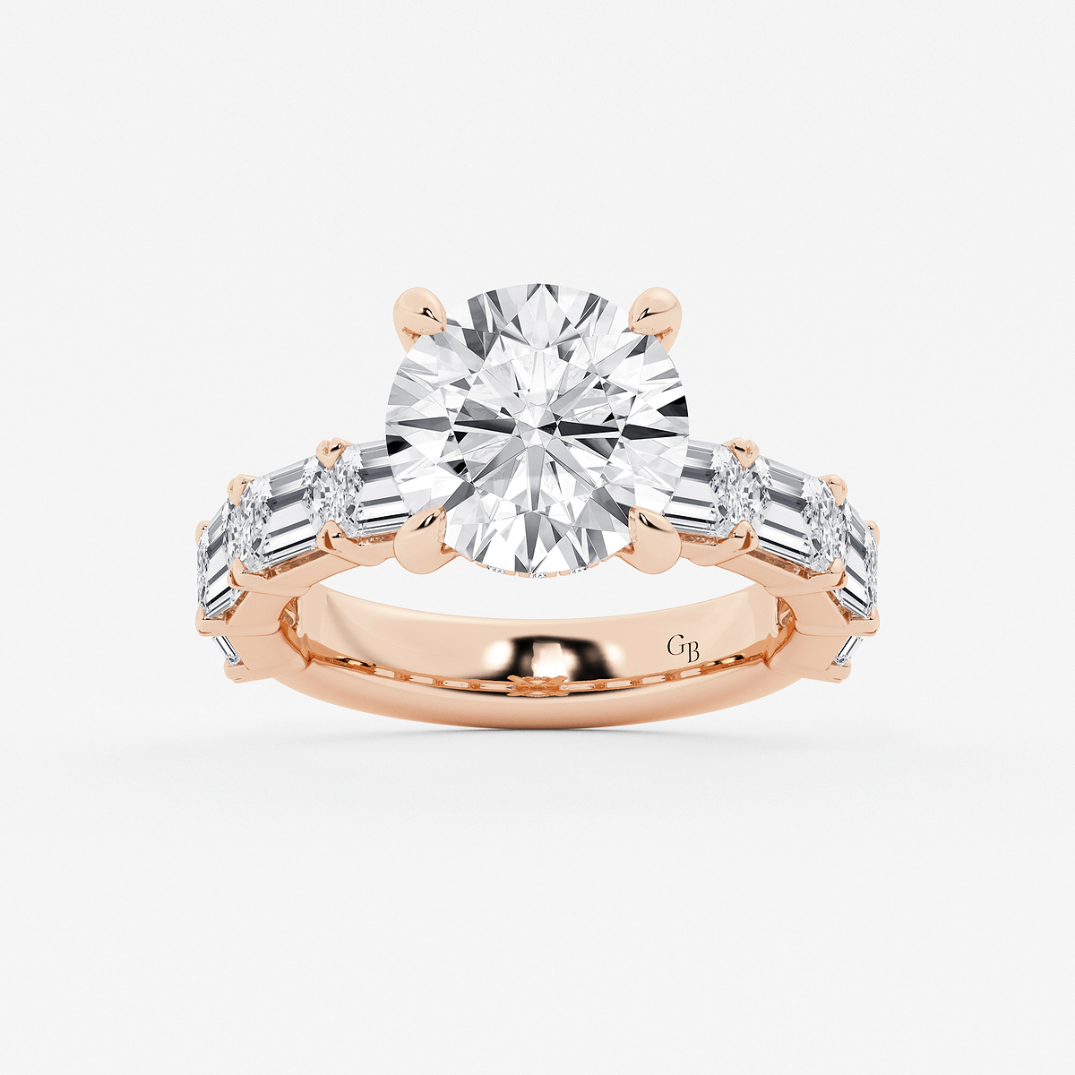 5 5/8 ctw Round Lab Grown Diamond Hidden Halo Engagement Ring