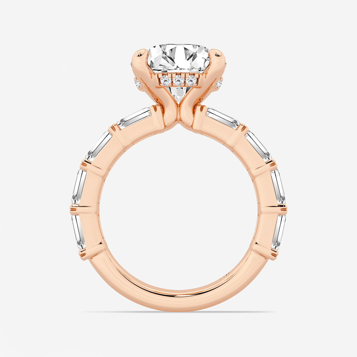 Additional Image 1 for  5 5/8 ctw Round Lab Grown Diamond Hidden Halo Engagement Ring