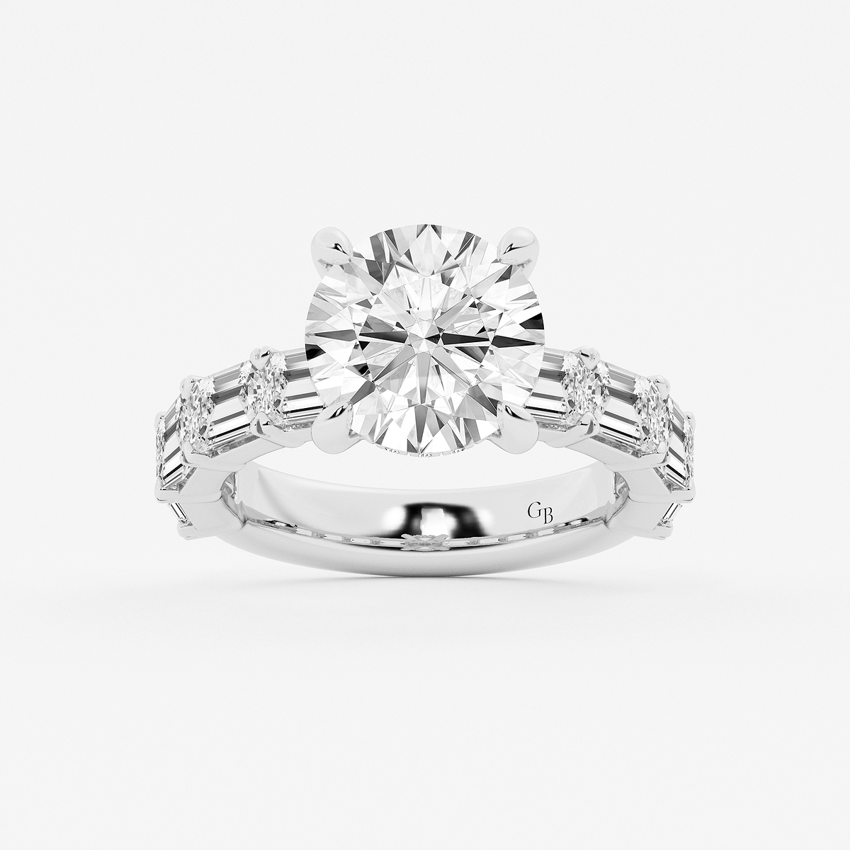 5 5/8 ctw Round Lab Grown Diamond Hidden Halo Engagement Ring