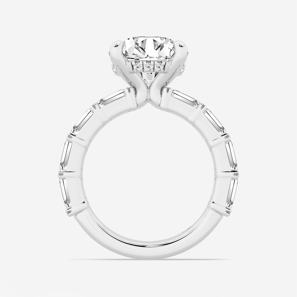 Additional Image 1 for  5 5/8 ctw Round Lab Grown Diamond Hidden Halo Engagement Ring