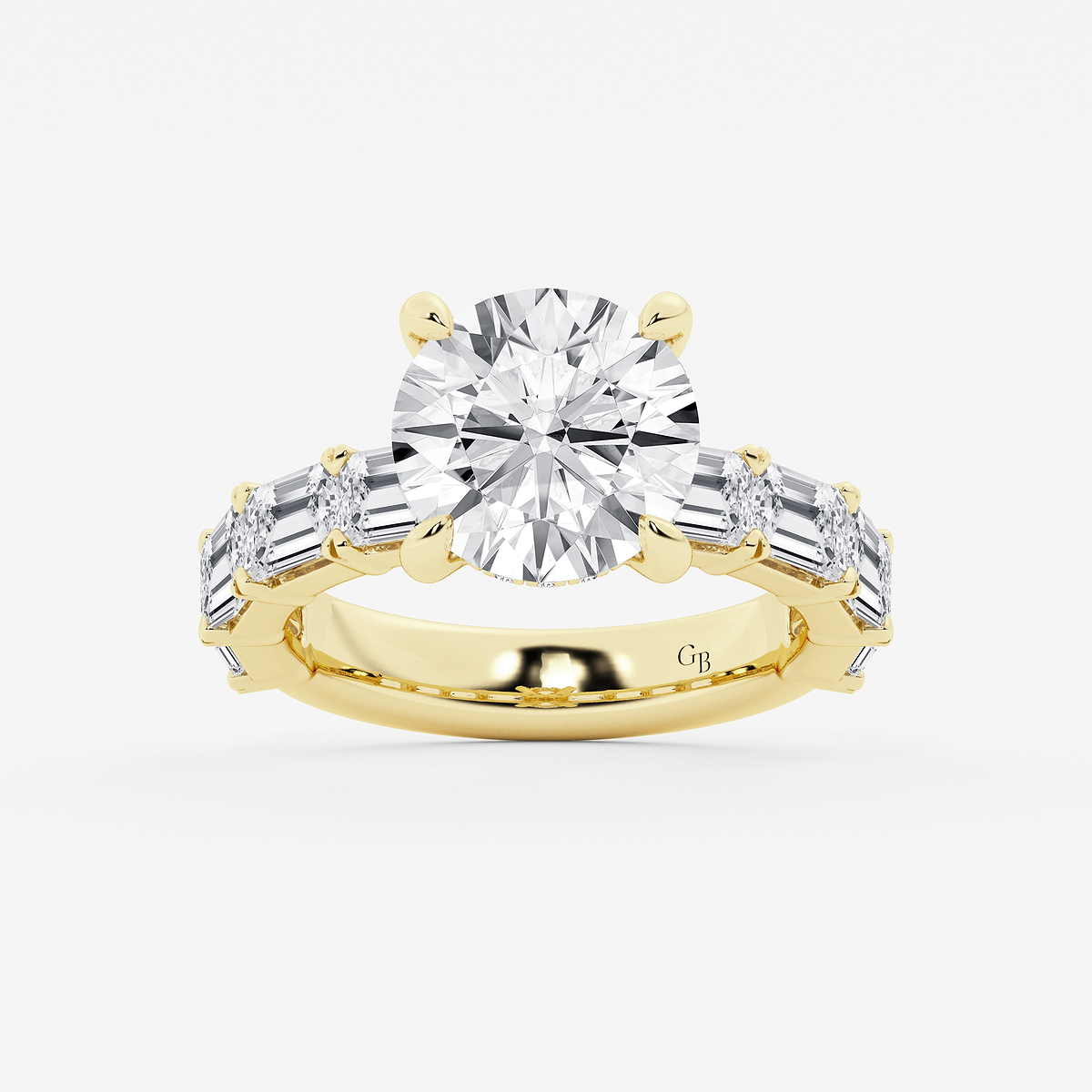 7 5/8 ctw Round Lab Grown Diamond Hidden Halo Engagement Ring