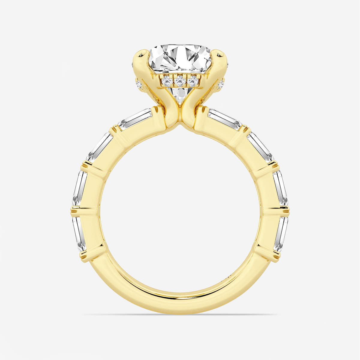 Additional Image 1 for  7 5/8 ctw Round Lab Grown Diamond Hidden Halo Engagement Ring