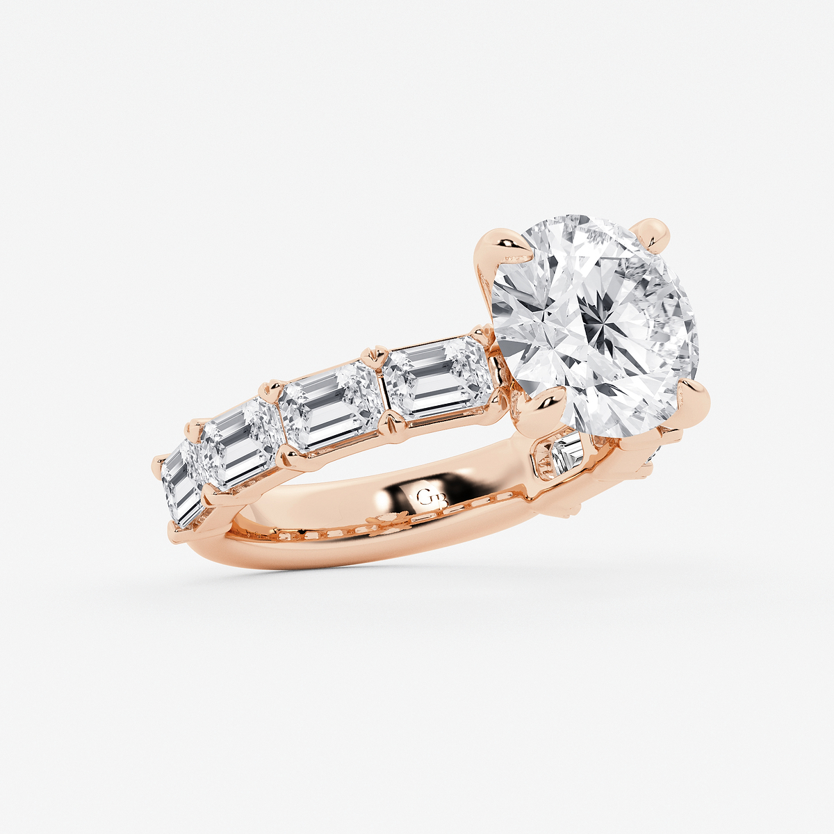 Additional Image 1 for  5 1/2 ctw Round Lab Grown Diamond Side Stone Engagement Ring