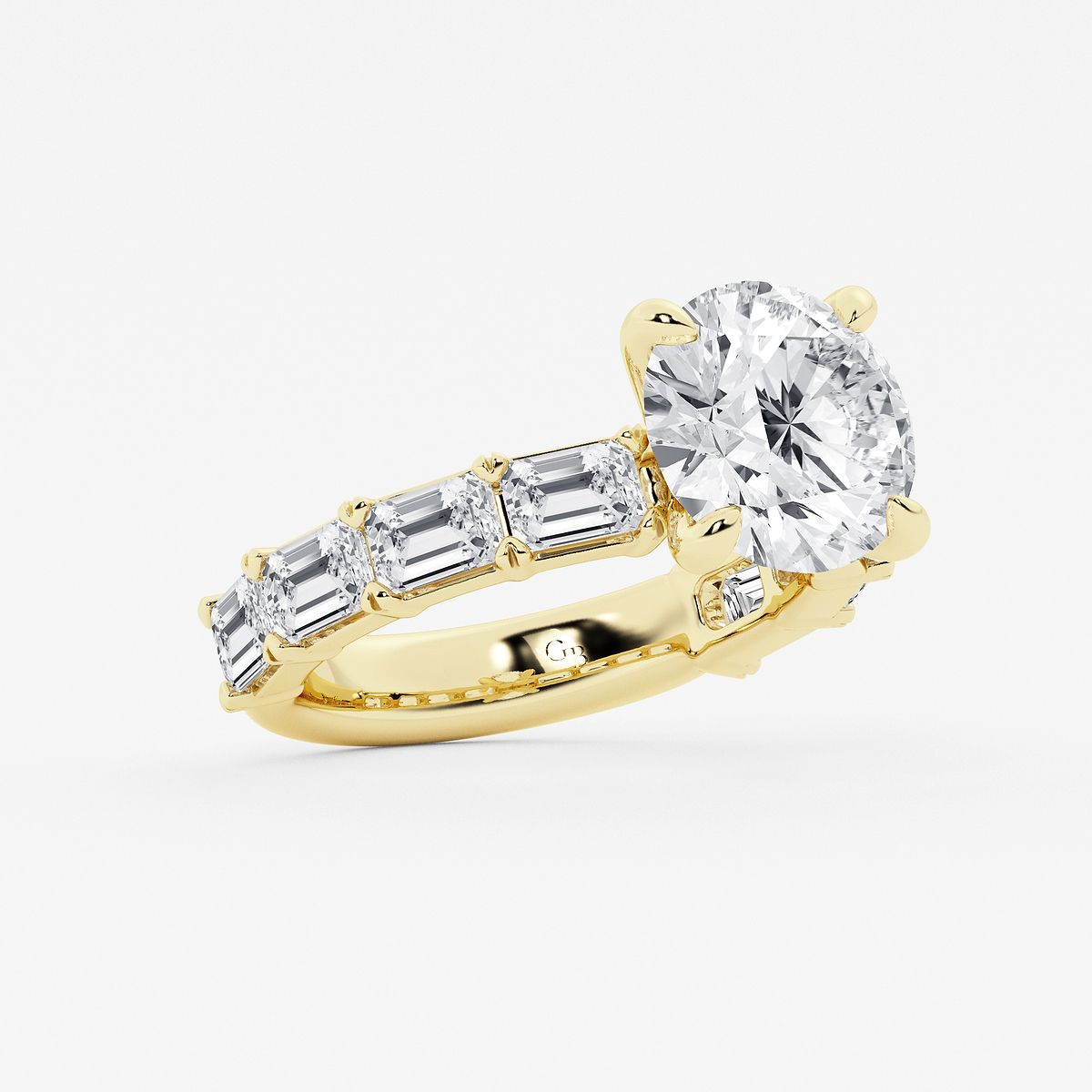 Additional Image 1 for  5 1/2 ctw Round Lab Grown Diamond Side Stone Engagement Ring