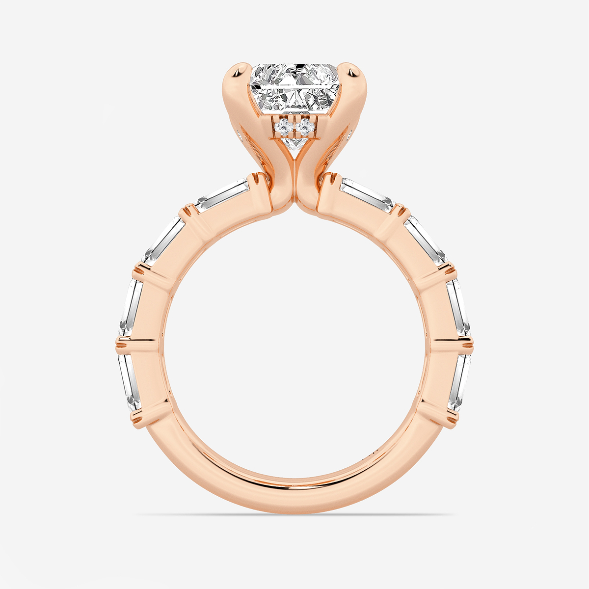 Additional Image 1 for  5 5/8 ctw Radiant Lab Grown Diamond Hidden Halo Engagement Ring