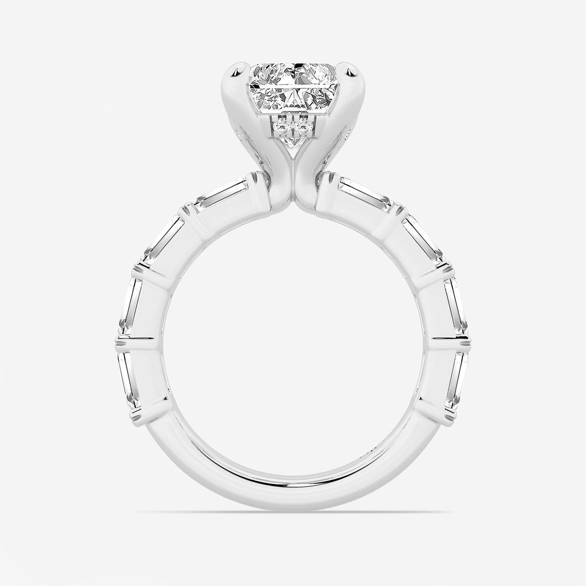 Additional Image 1 for  5 5/8 ctw Radiant Lab Grown Diamond Hidden Halo Engagement Ring