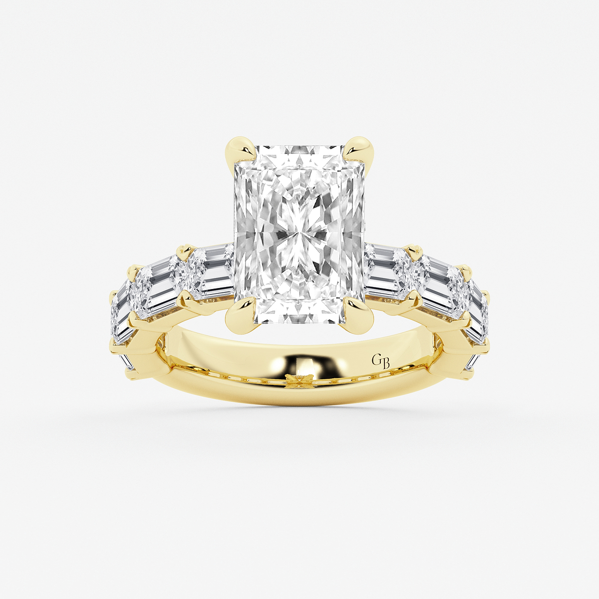 6 5/8 ctw Radiant Lab Grown Diamond Hidden Halo Engagement Ring
