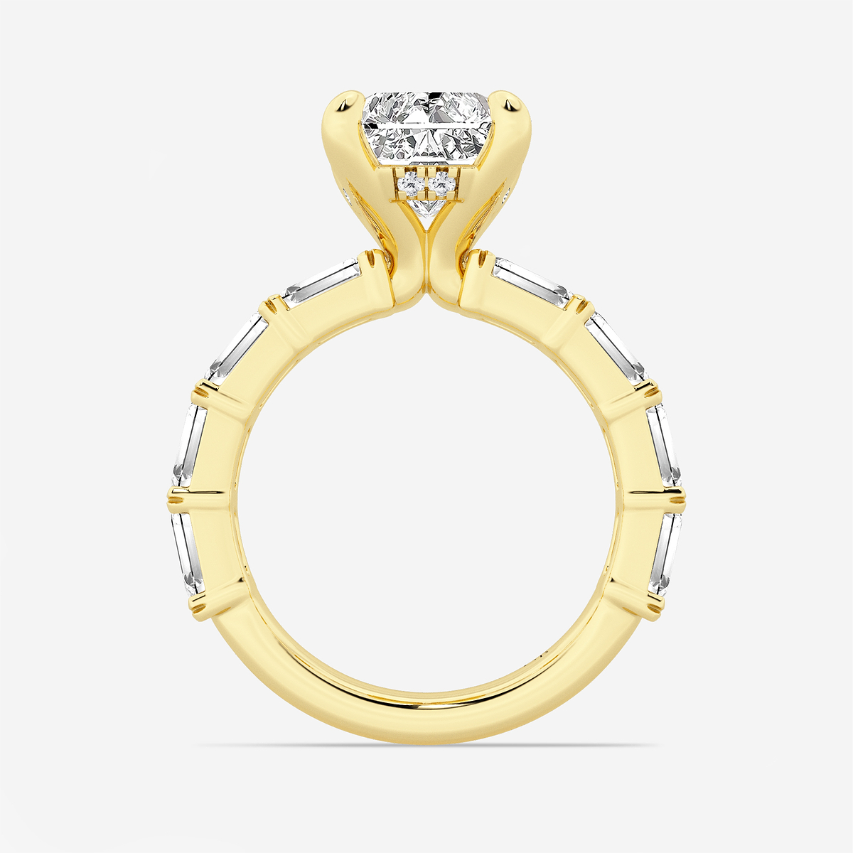 Additional Image 1 for  6 5/8 ctw Radiant Lab Grown Diamond Hidden Halo Engagement Ring