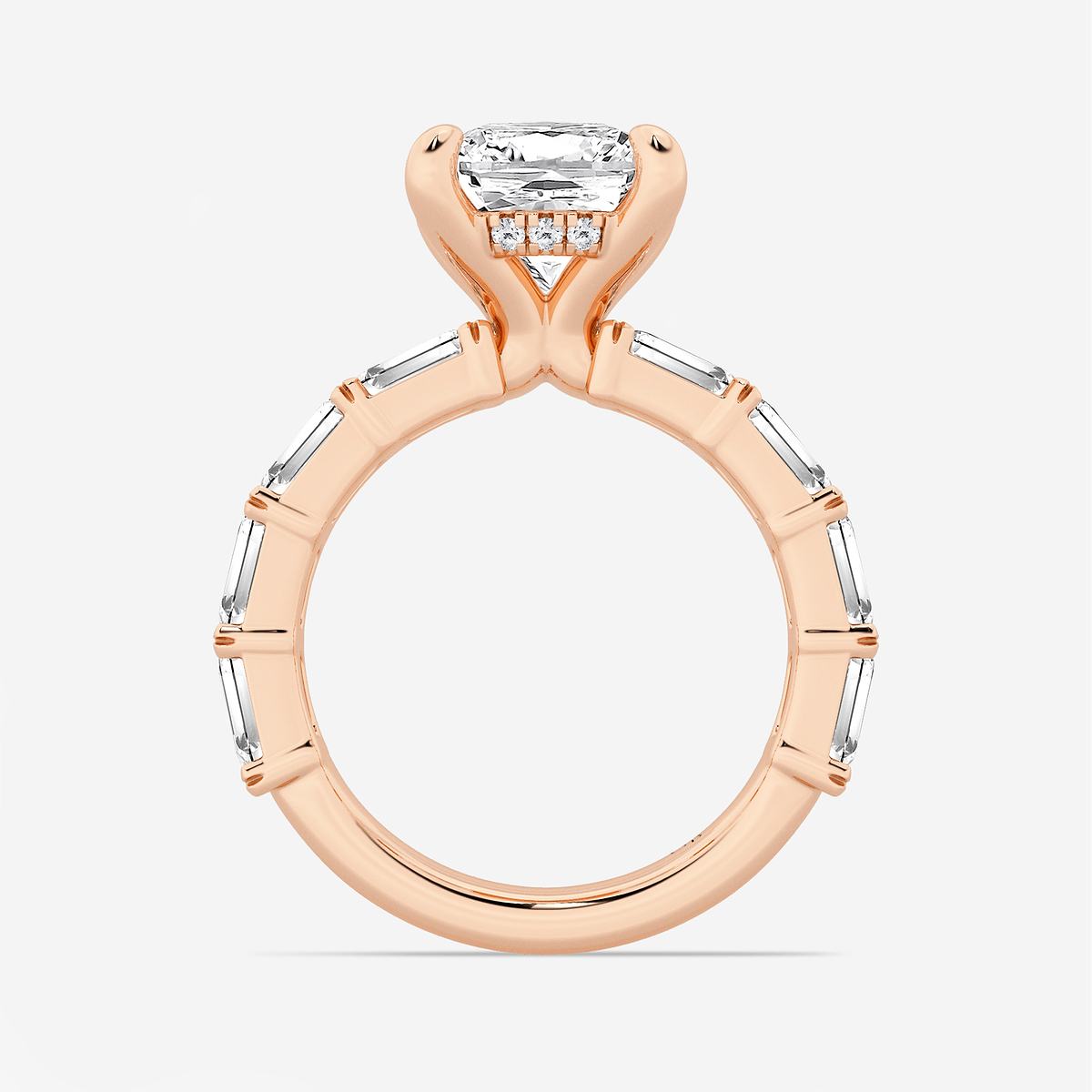 Additional Image 1 for  5 5/8 ctw Elongated Cushion Lab Grown Diamond Hidden Halo Engagement Ring