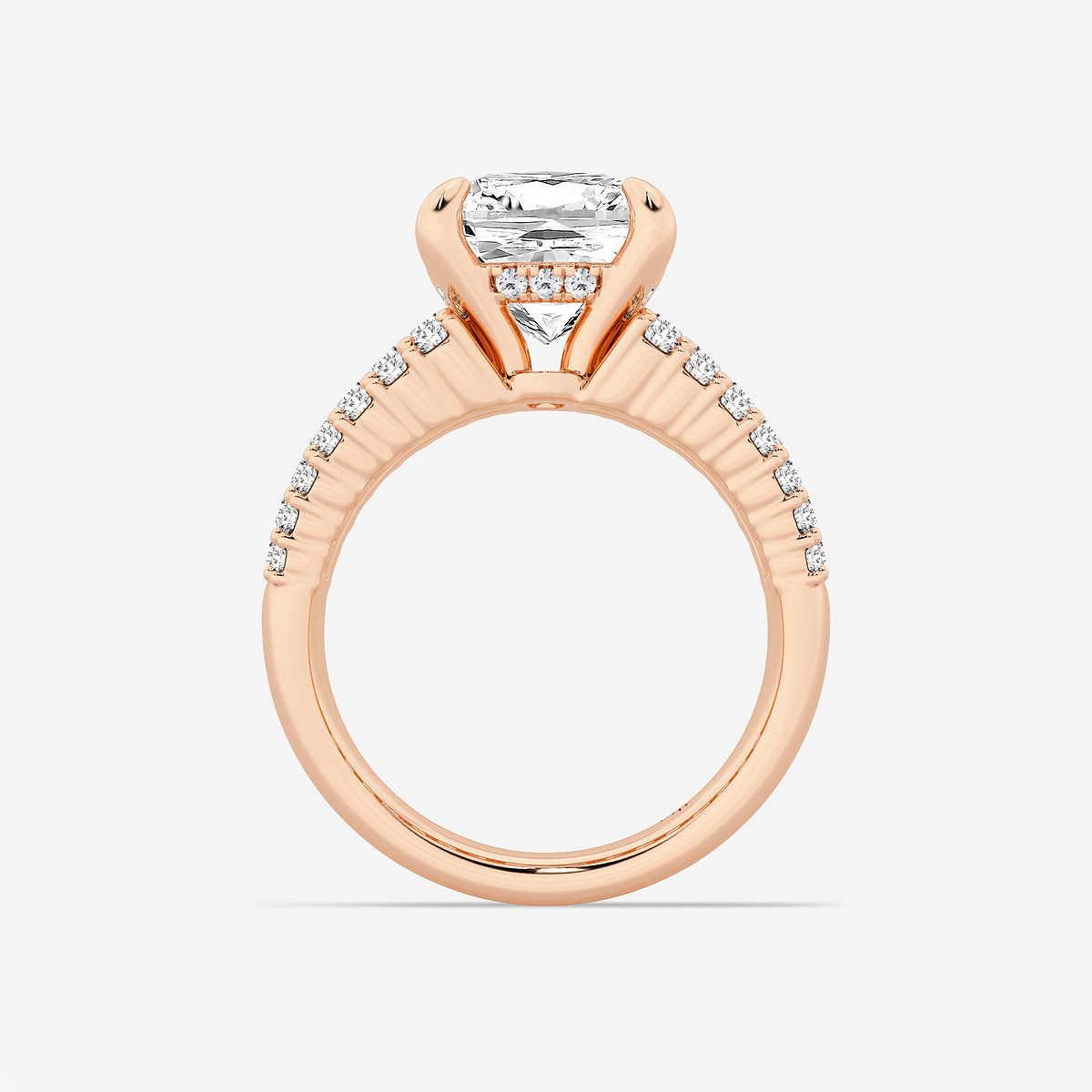 Additional Image 1 for  6 1/3 ctw Cushion Lab Grown Diamond  Hidden Halo Engagement Ring