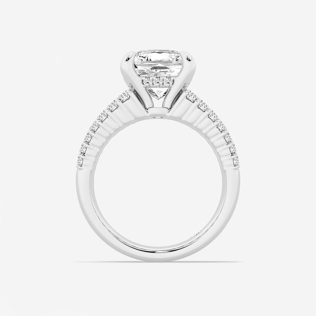 Additional Image 1 for  4 1/3 ctw Cushion Lab Grown Diamond  Hidden Halo Engagement Ring