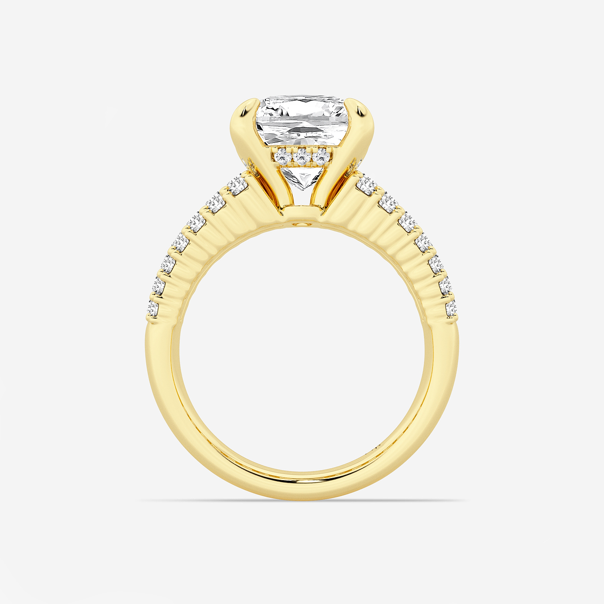 Additional Image 1 for  4 1/3 ctw Cushion Lab Grown Diamond  Hidden Halo Engagement Ring
