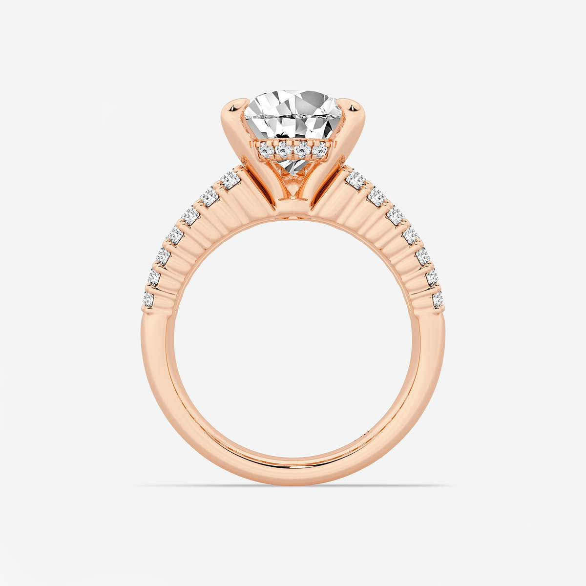 Additional Image 1 for  6 1/3 ctw Pear Lab Grown Diamond  Hidden Halo Engagement Ring
