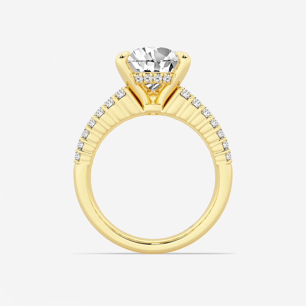 Additional Image 1 for  5 1/3 ctw Pear Lab Grown Diamond  Hidden Halo Engagement Ring