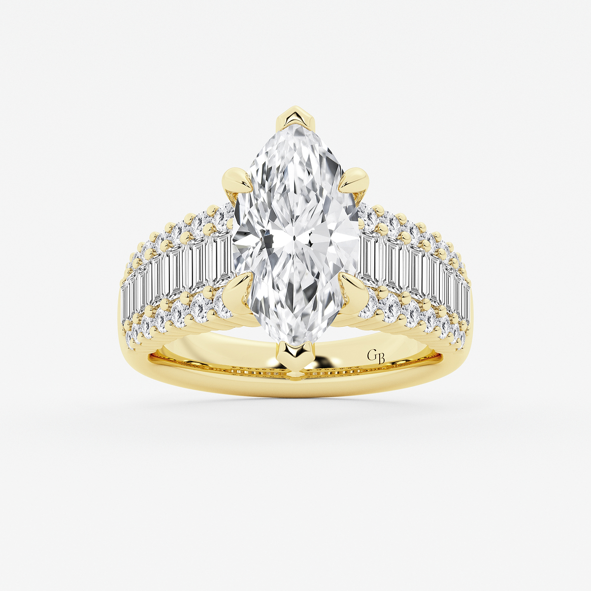 6 1/3 ctw Marquise Lab Grown Diamond  Hidden Halo Engagement Ring