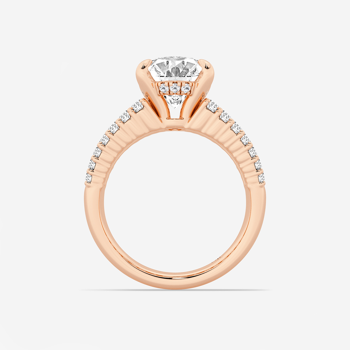 Additional Image 1 for  5 1/3 ctw Oval Lab Grown Diamond  Hidden Halo Engagement Ring