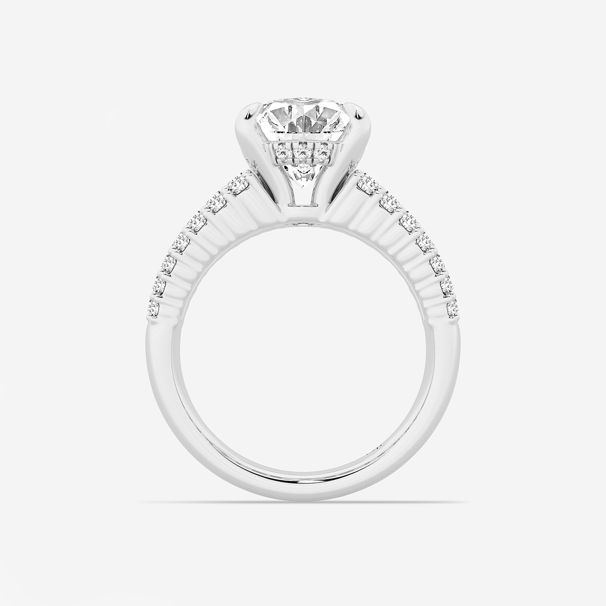 Additional Image 1 for  4 1/3 ctw Oval Lab Grown Diamond  Hidden Halo Engagement Ring