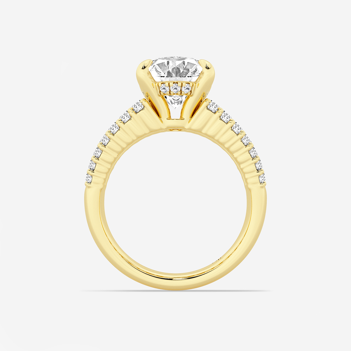 Additional Image 1 for  6 1/3 ctw Oval Lab Grown Diamond  Hidden Halo Engagement Ring