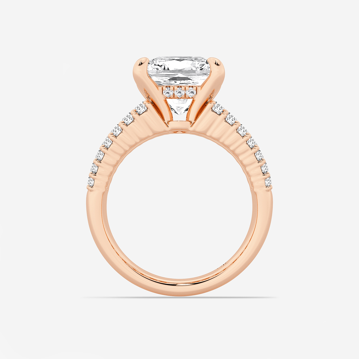 Additional Image 1 for  6 1/3 ctw Princess Lab Grown Diamond  Hidden Halo Engagement Ring