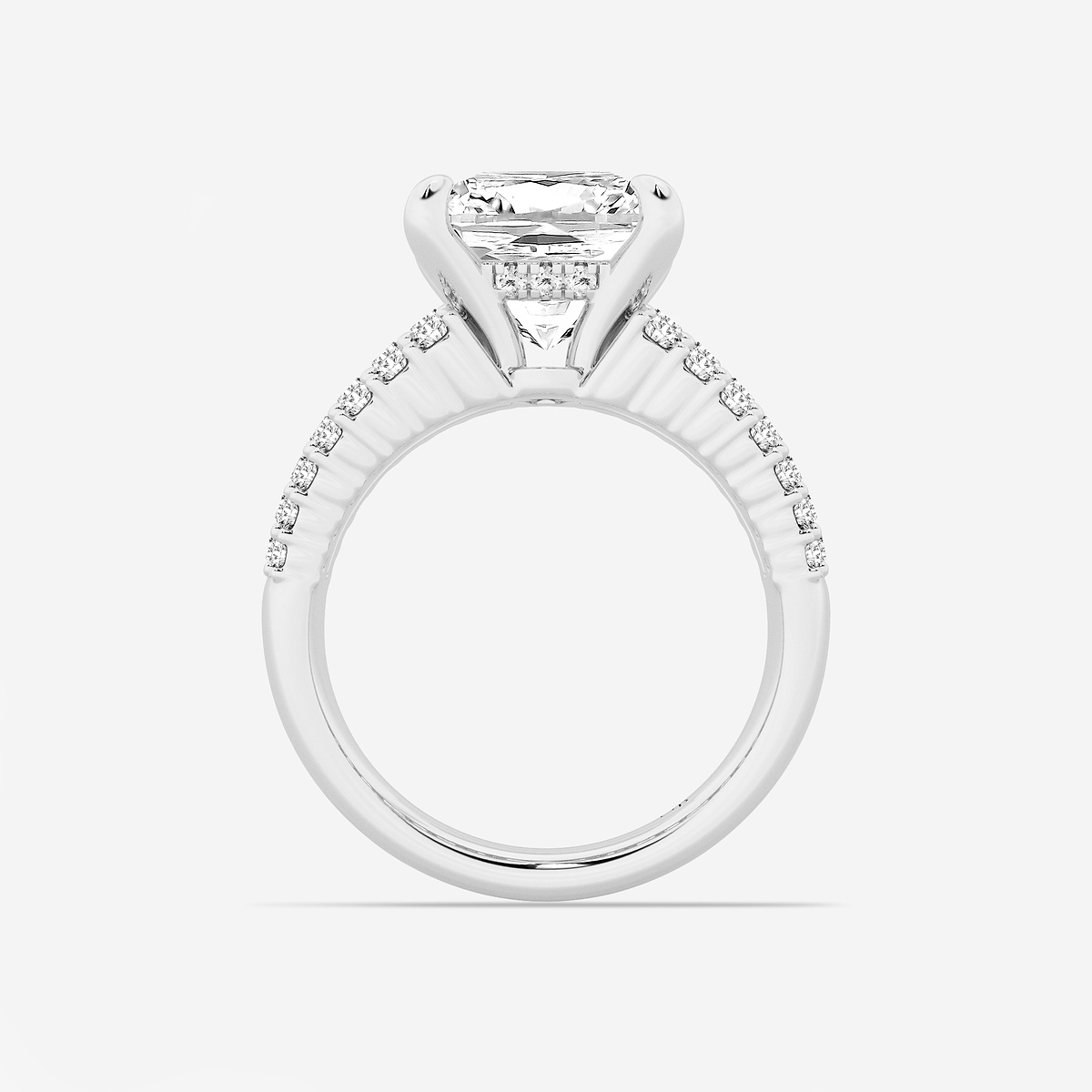 Additional Image 1 for  6 1/3 ctw Princess Lab Grown Diamond  Hidden Halo Engagement Ring