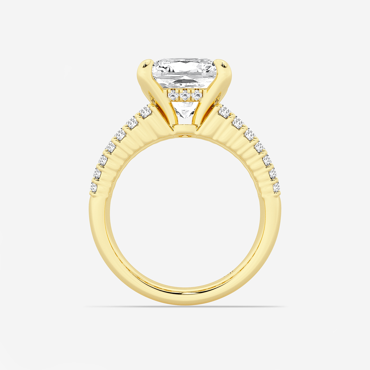 Additional Image 1 for  4 1/3 ctw Princess Lab Grown Diamond  Hidden Halo Engagement Ring