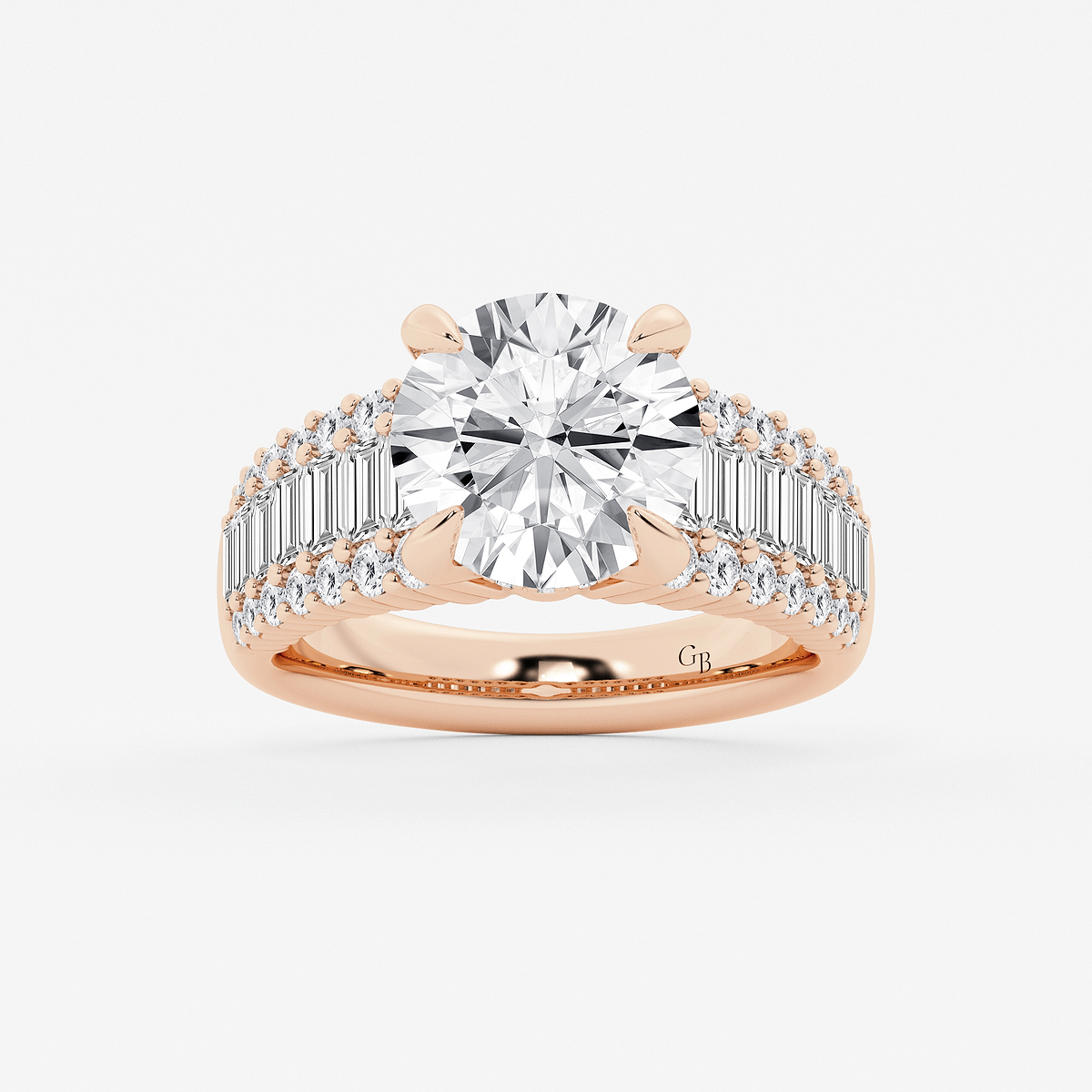 5 1/3 ctw Round Lab Grown Diamond  Hidden Halo Engagement Ring
