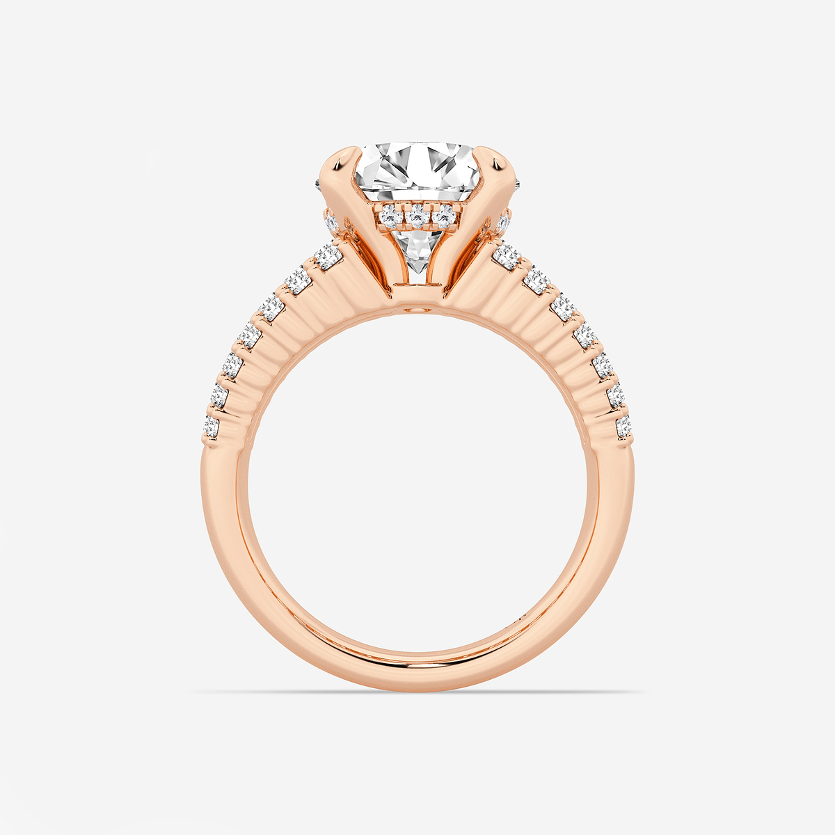 Additional Image 1 for  5 1/3 ctw Round Lab Grown Diamond  Hidden Halo Engagement Ring