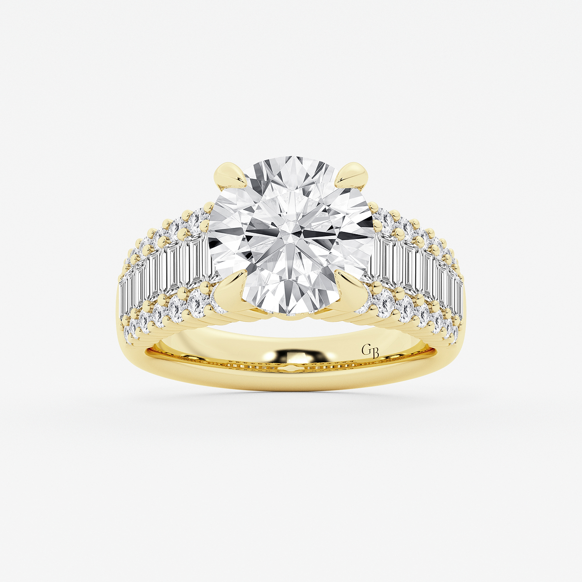 6 1/3 ctw Round Lab Grown Diamond  Hidden Halo Engagement Ring