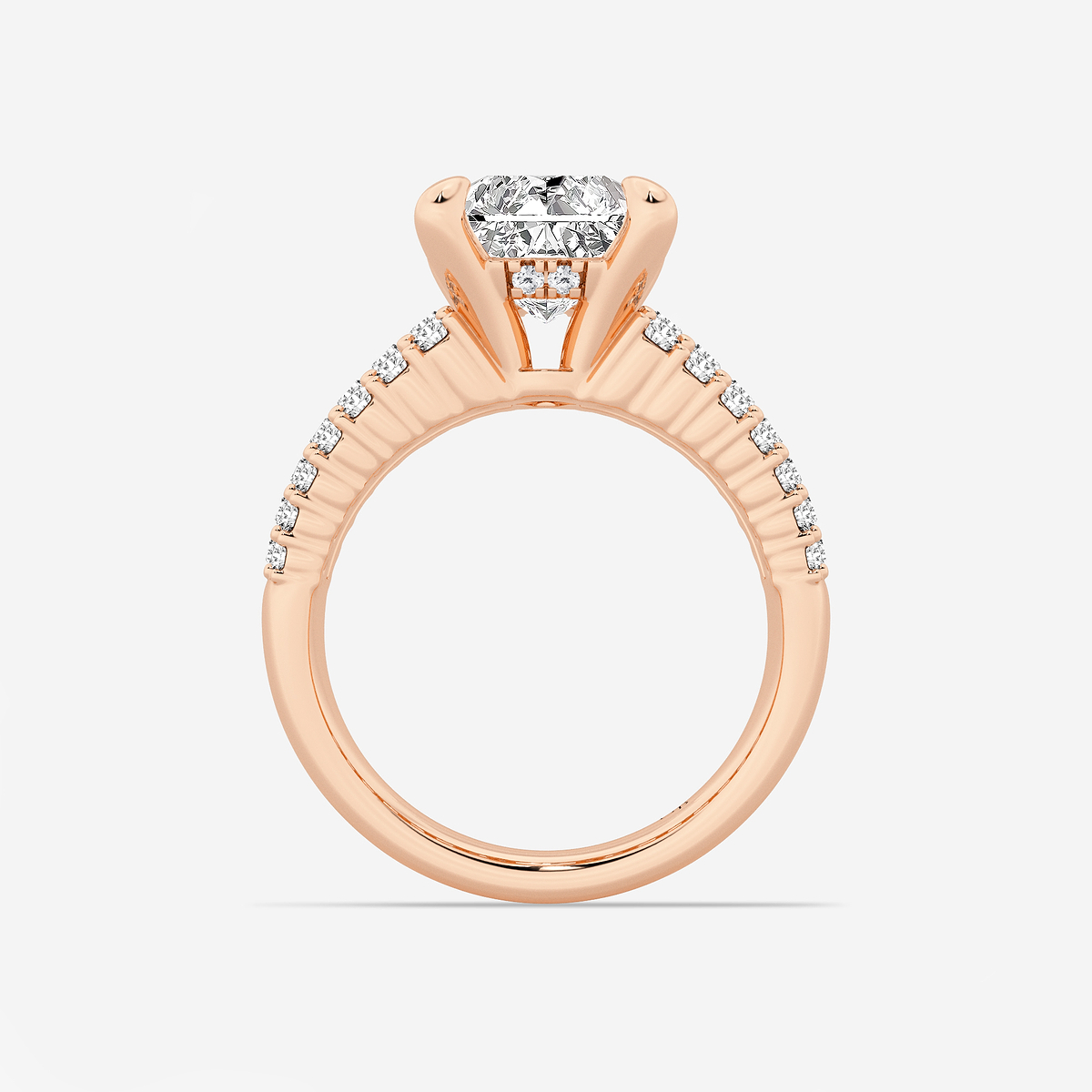 Additional Image 1 for  4 1/3 ctw Radiant Lab Grown Diamond  Hidden Halo Engagement Ring