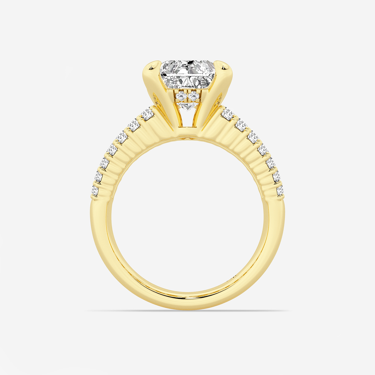 Additional Image 1 for  4 1/3 ctw Radiant Lab Grown Diamond  Hidden Halo Engagement Ring
