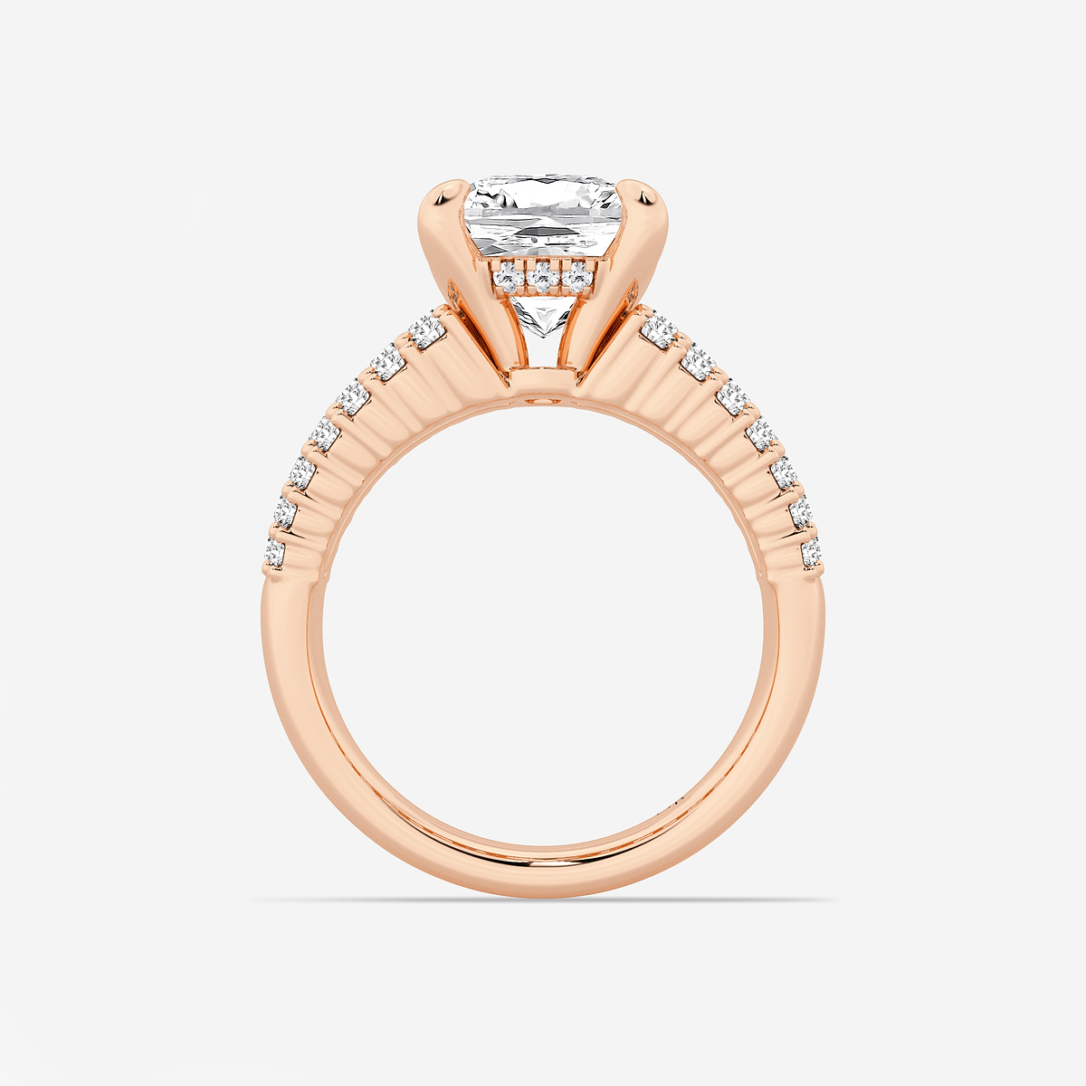 Additional Image 1 for  4 1/3 ctw Elongated Cushion Lab Grown Diamond  Hidden Halo Engagement Ring
