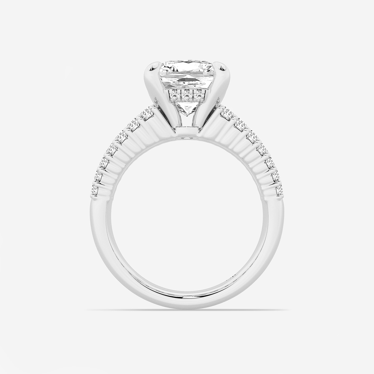 Additional Image 1 for  6 1/3 ctw Elongated Cushion Lab Grown Diamond  Hidden Halo Engagement Ring