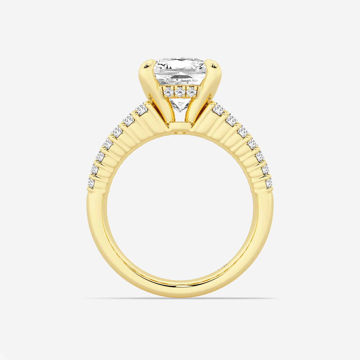 Additional Image 1 for  4 1/3 ctw Elongated Cushion Lab Grown Diamond  Hidden Halo Engagement Ring