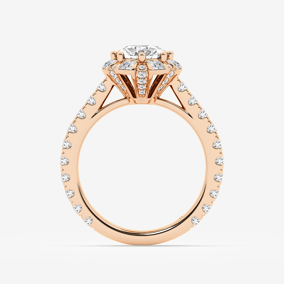 Additional Image 1 for  4 3/4 ctw Oval Lab Grown Diamond with Princess Cut Halo Engagement Ring