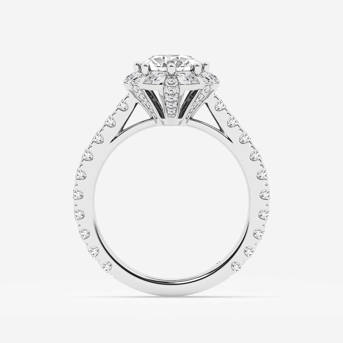 Additional Image 1 for  3 3/8 ctw Oval Lab Grown Diamond with Princess Cut Halo Engagement Ring