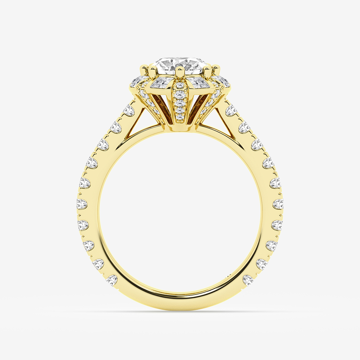 Additional Image 1 for  3 3/8 ctw Oval Lab Grown Diamond with Princess Cut Halo Engagement Ring