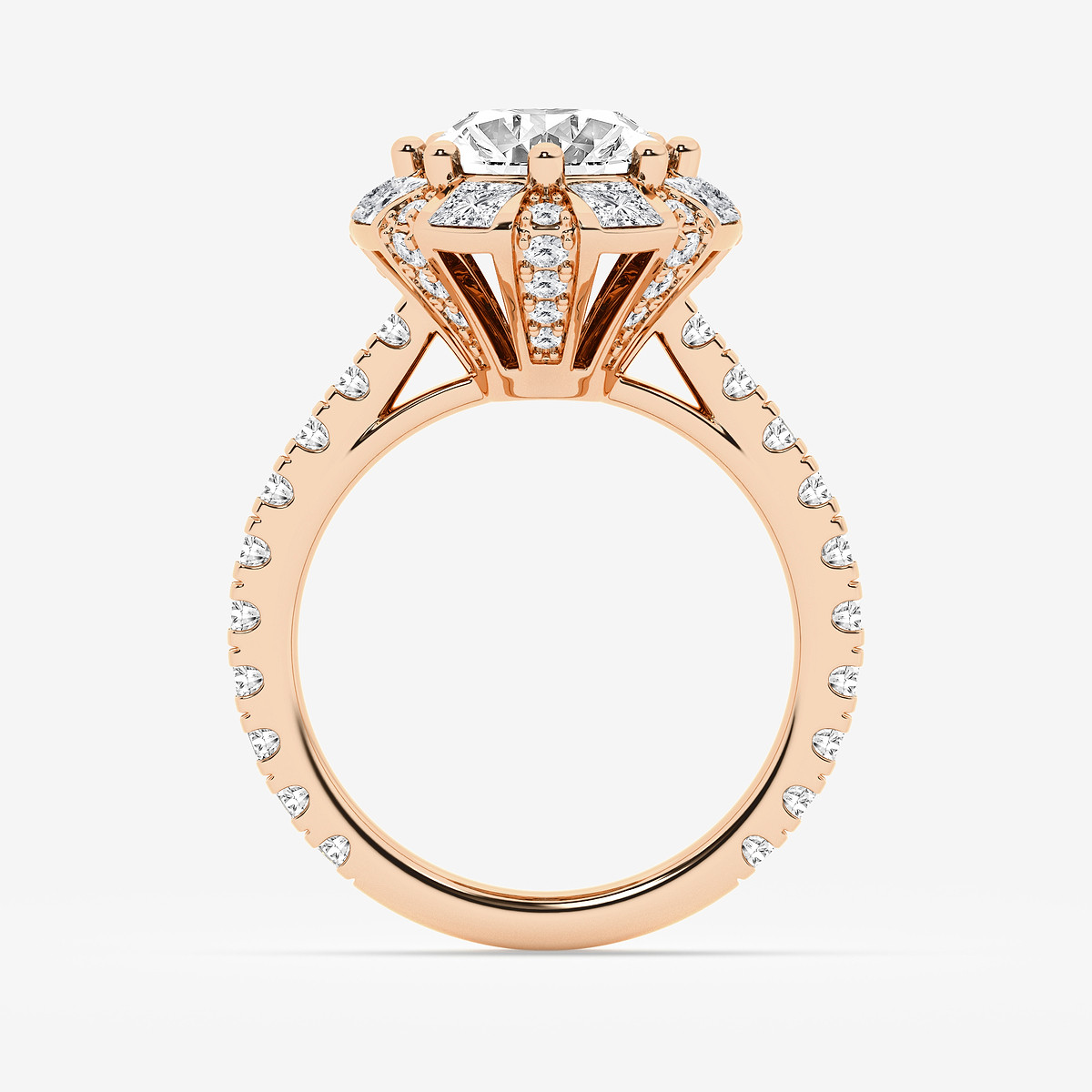 Additional Image 1 for  7 1/4 ctw Oval Lab Grown Diamond with Princess Cut Halo Engagement Ring