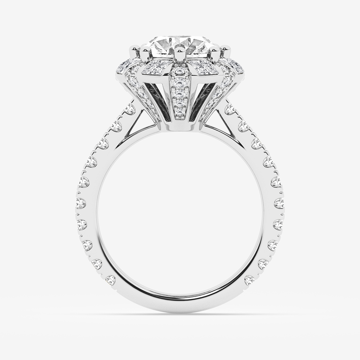 Additional Image 1 for  6 ctw Oval Lab Grown Diamond with Princess Cut Halo Engagement Ring