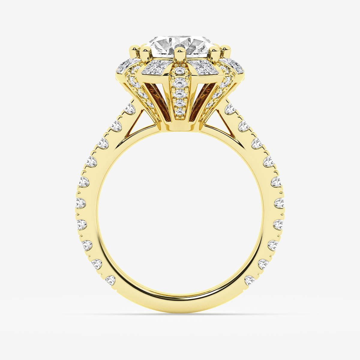 Additional Image 1 for  6 ctw Oval Lab Grown Diamond with Princess Cut Halo Engagement Ring