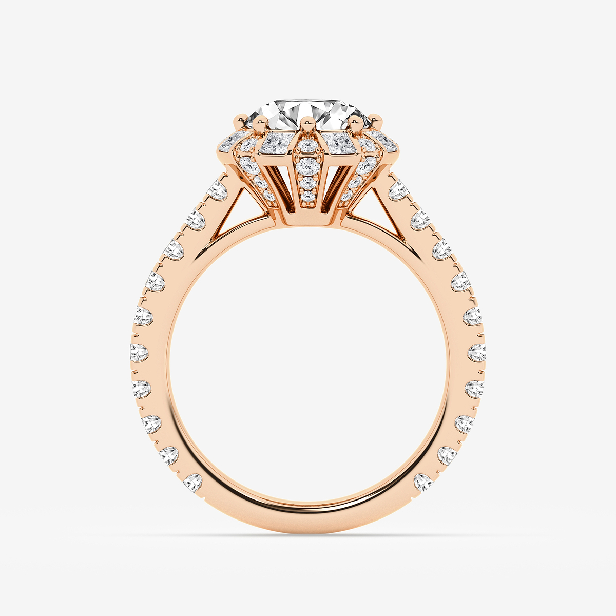 Additional Image 1 for  4 3/4 ctw Round Lab Grown Diamond with Princess Cut Halo Engagement Ring