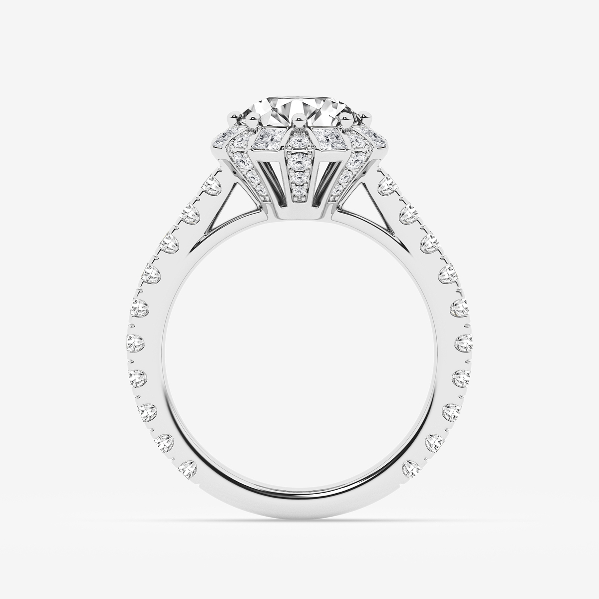 Additional Image 1 for  4 3/4 ctw Round Lab Grown Diamond with Princess Cut Halo Engagement Ring