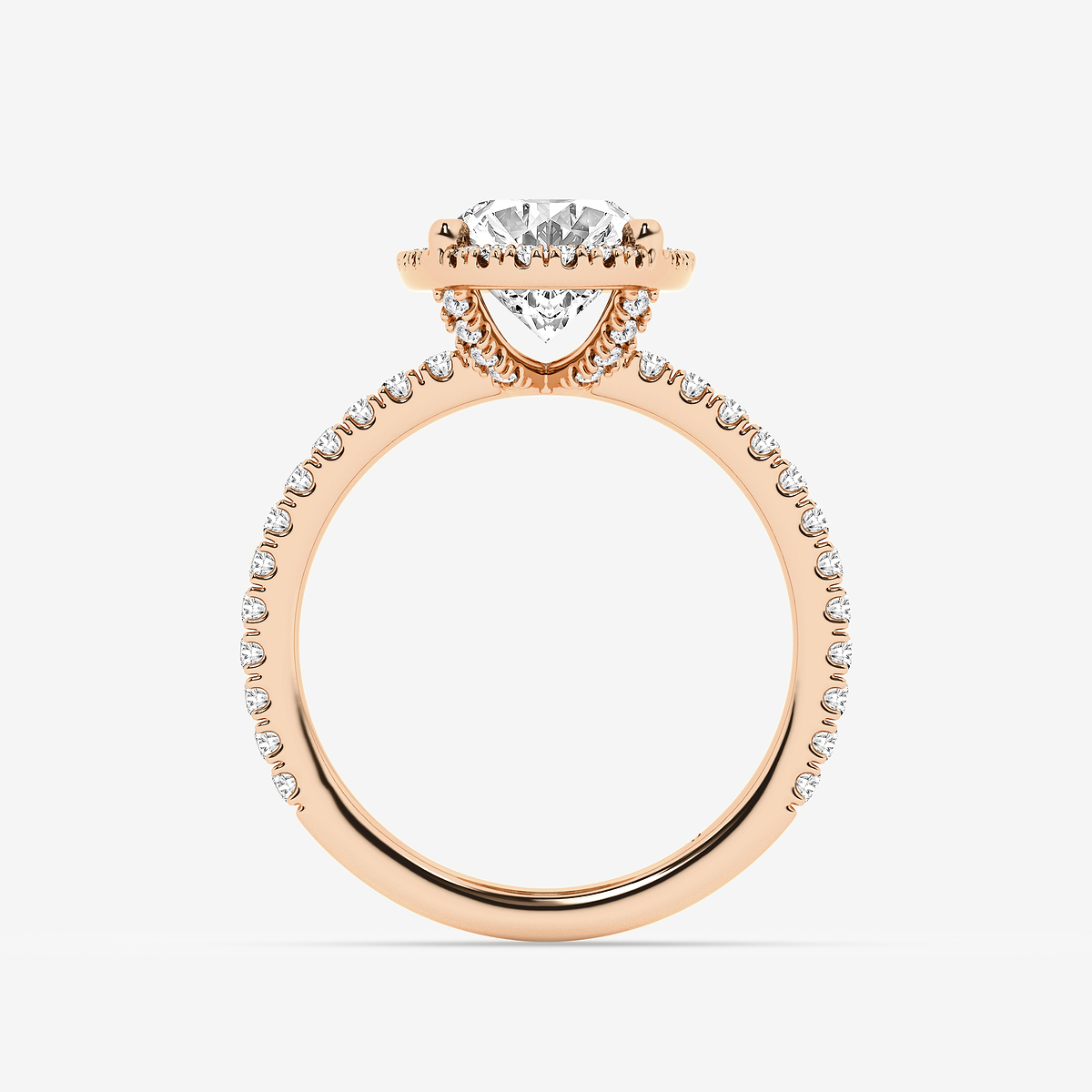 Additional Image 1 for  3 1/2 ctw Moval Lab Grown Diamond  Halo Engagement Ring