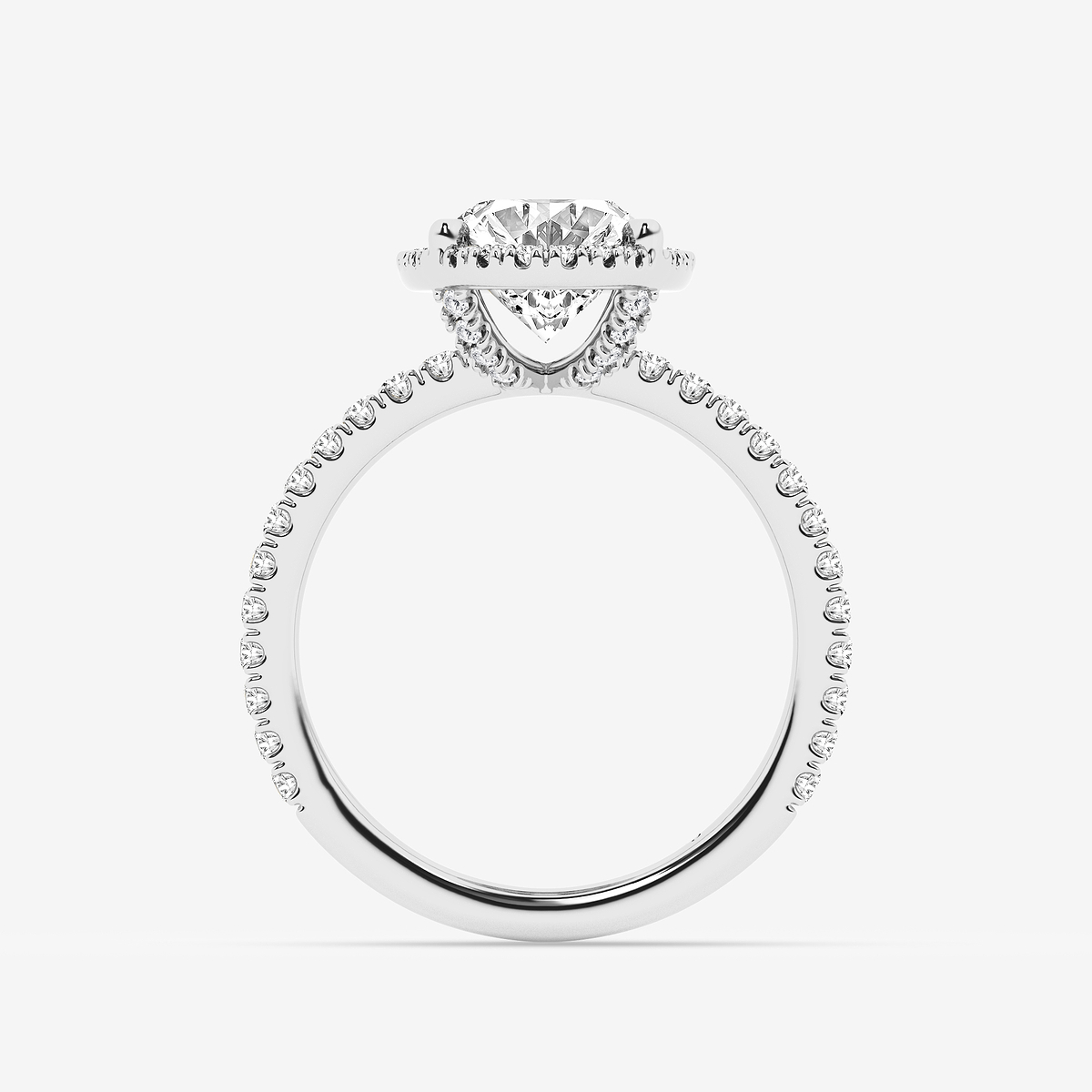 Additional Image 1 for  3 1/2 ctw Moval Lab Grown Diamond  Halo Engagement Ring