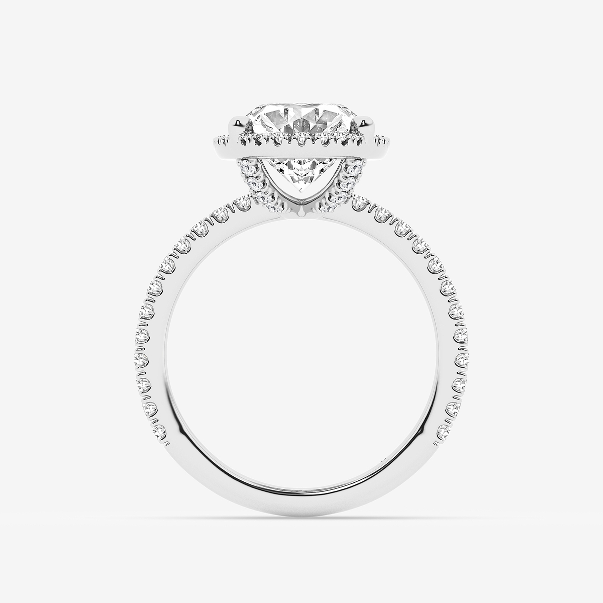 Additional Image 1 for  5 1/2 ctw Moval Lab Grown Diamond  Halo Engagement Ring