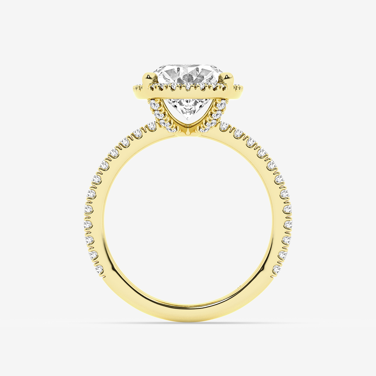 Additional Image 1 for  5 1/2 ctw Moval Lab Grown Diamond  Halo Engagement Ring 18K Yellow Gold
