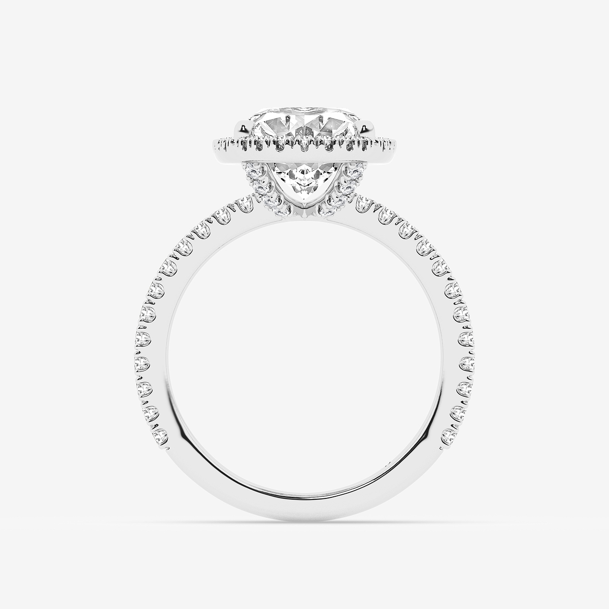 Additional Image 1 for  4 1/2 ctw Moval Lab Grown Diamond  Halo Engagement Ring