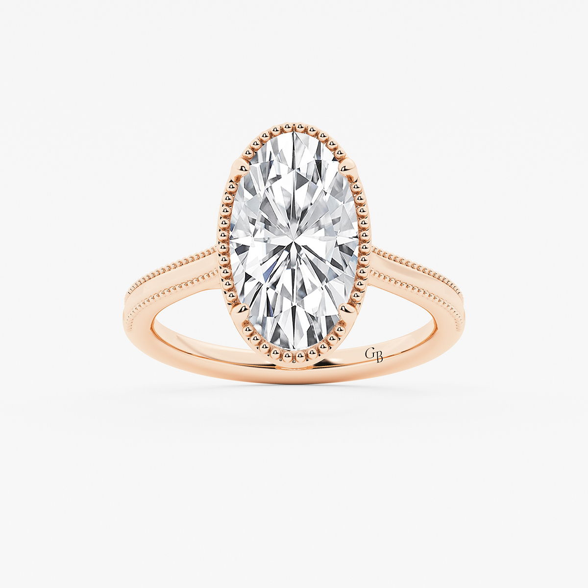4 ctw Moval Lab Grown Diamond Vintage Solitaire Engagement Ring
