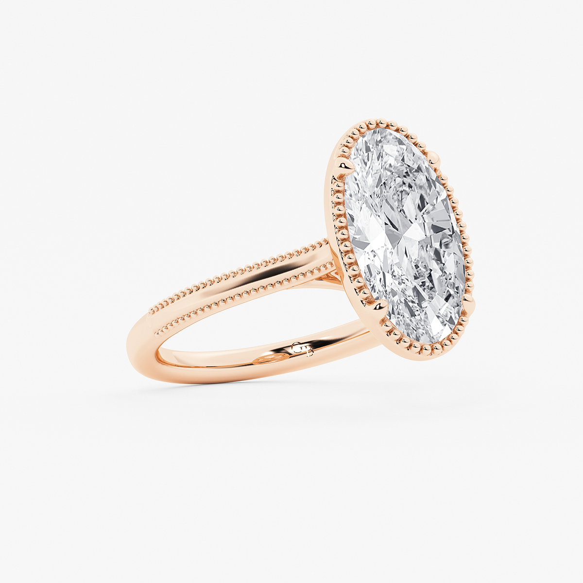 Additional Image 1 for  4 ctw Moval Lab Grown Diamond Vintage Solitaire Engagement Ring