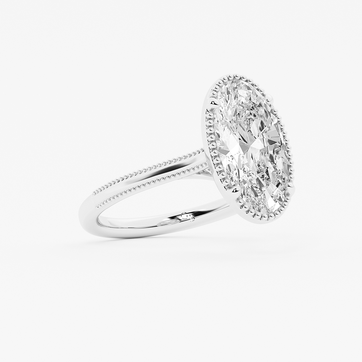 Additional Image 1 for  3 ctw Moval Lab Grown Diamond Vintage Solitaire Engagement Ring