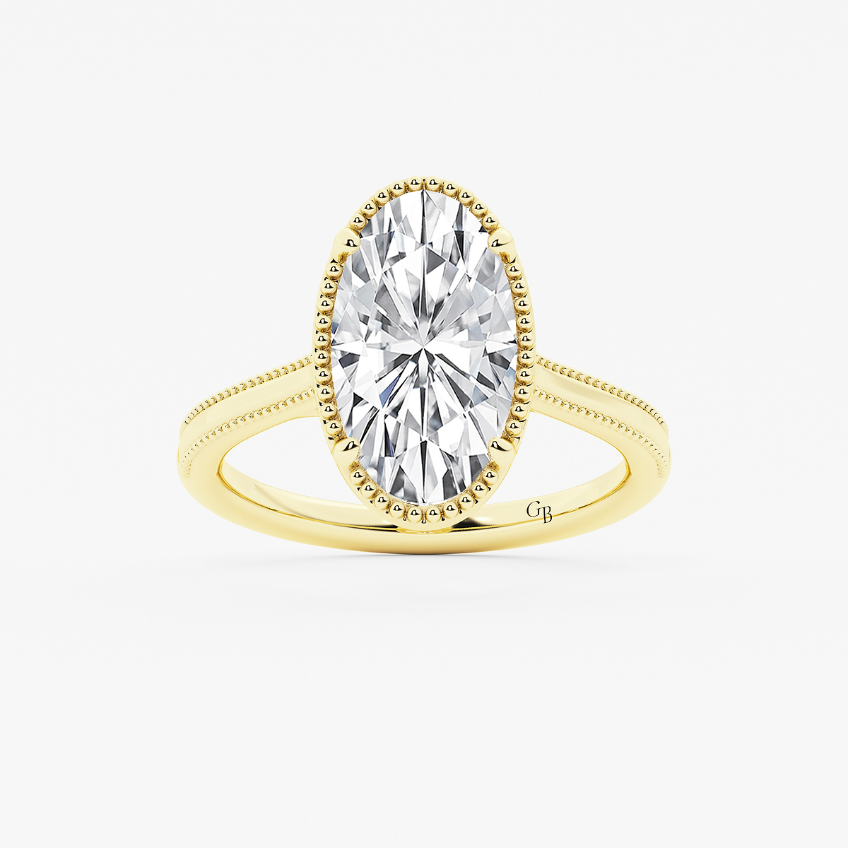 2 ctw Moval Lab Grown Diamond Vintage Solitaire Engagement Ring